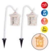 2er-Set LED-Outdoor-Erdspieß "Laterne" In Weiß -Heimdekoration Verkäufe nave 2er set led outdoor erdspiess laterne in weiss