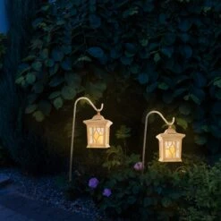 2er-Set LED-Outdoor-Erdspieß "Laterne" In Weiß -Heimdekoration Verkäufe nave 2er set led outdoor erdspiess laterne in weiss 4