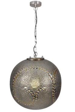 Deko-Pendelleuchte Ø 40 Cm "Metallic" In Silber