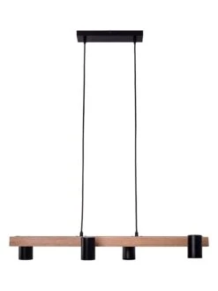 Hängeleuchte "Frida" In Schwarz/ Hellbraun - (B)80 X (H)120 X (T)24 Cm
