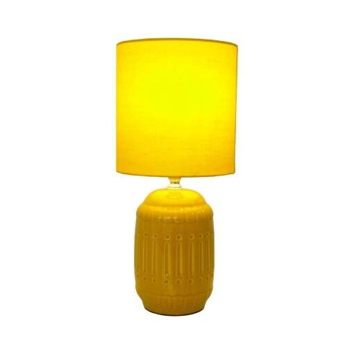 Keramik Tischleuchte "Erida" (H) 30 Cm In Gelb – Bild 2