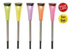 LED Solar-Erdspieß 5er Set "Multi" In Bunt