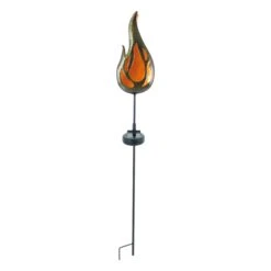 LED-Solar Erdspieß "Flamme" In Bronze