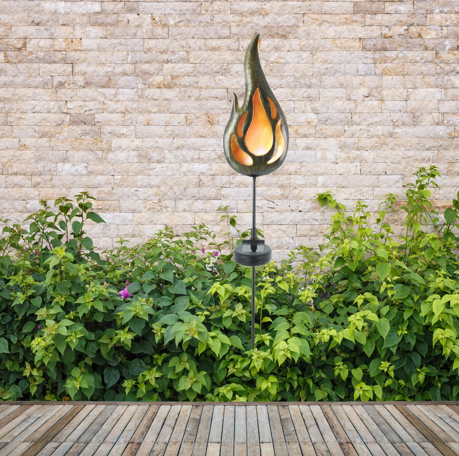 LED-Solar Erdspieß "Flamme" In Bronze 8 LED-Solar Erdspieß "Flamme" In Bronze – Bild 6