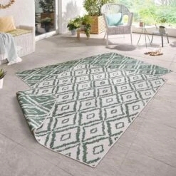 In- & Outdoor Wendeteppich Rio Grün Creme -Heimdekoration Verkäufe northrugs in and outdoor wendeteppich rio grun creme 3