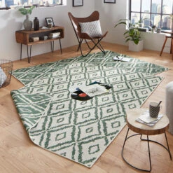 In- & Outdoor Wendeteppich Rio Grün Creme -Heimdekoration Verkäufe northrugs in and outdoor wendeteppich rio grun creme 4