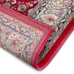 Orientalischer Kurzflor Teppich Aljars Rot Creme Mehrfarbig