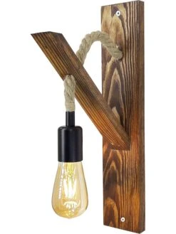 Wandleuchte "Ahsap Aplik" In Braun - (B)9 X (H)45 Cm