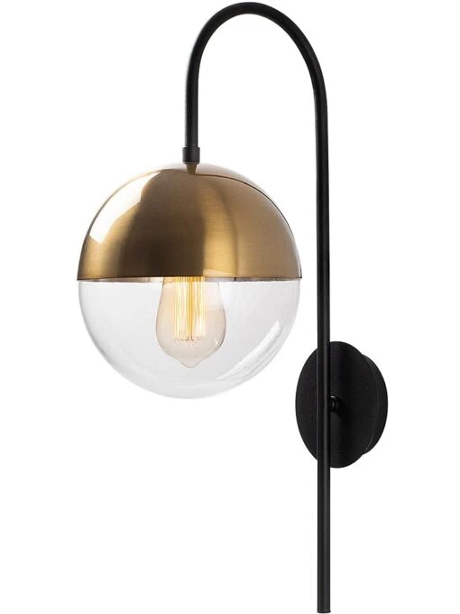 Wandleuchte In Gold/ Schwarz - (B)20 X (H)31 Cm – Bild 2