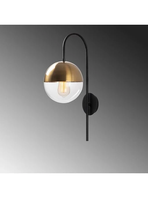 Wandleuchte In Gold/ Schwarz - (B)20 X (H)31 Cm – Bild 3