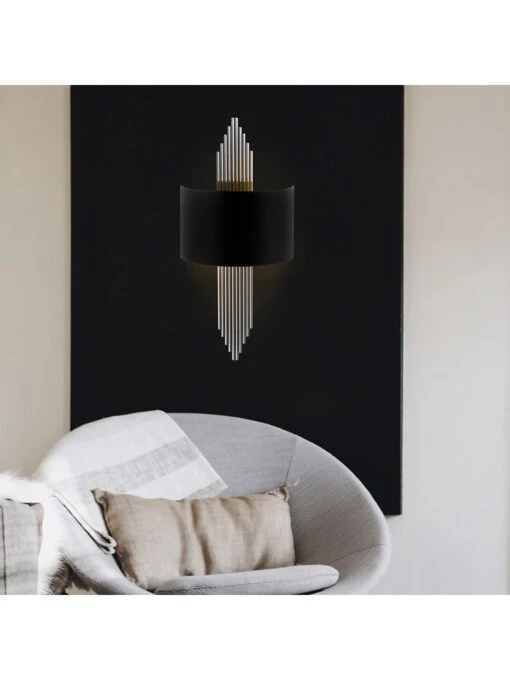 Wandleuchte In Schwarz - (B)22 X (H)75 Cm