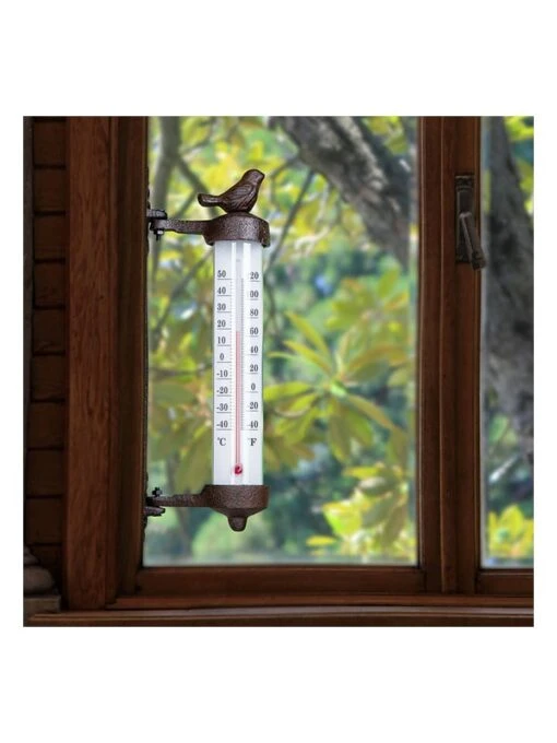 Wandthermometer In Dunkelbraun - (B)9,5 X (H)27 X (T)5 Cm – Bild 2