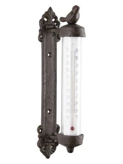 Wandthermometer In Dunkelbraun - (B)9,5 X (H)27 X (T)5 Cm