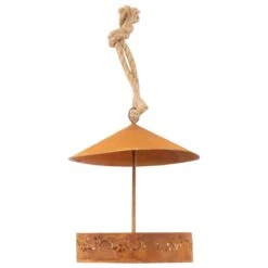 Gartenstecker Vogelfutterhaus, Rost