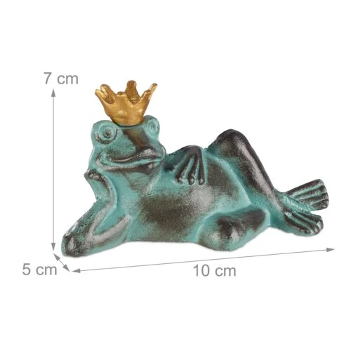 1 X Gartenfigur Froschkönig In Grün - Größe S – Bild 4