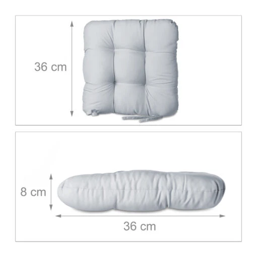16x Stuhlkissen In Grau - (B)36 X (T)36 Cm – Bild 3