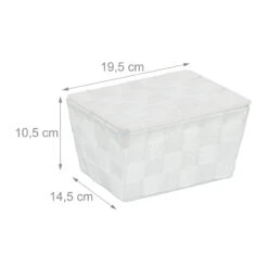 2 X Aufbewahrungskorb In Weiß - (B)19,5x (H)10,5 X (T)14,5 Cm -Heimdekoration Verkäufe relaxdays 2 x aufbewahrungskorb in weiss b 19 5x h 10 5 x t 14 5 cm 3