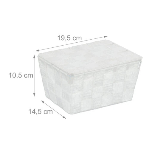 2 X Aufbewahrungskorb In Weiß - (B)19,5x (H)10,5 X (T)14,5 Cm – Bild 4
