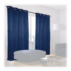 2x Vorhänge In Blau - (B)135 X (H)245 Cm -Heimdekoration Verkäufe relaxdays 2x vorhange in blau b 135 x h 245 cm 7