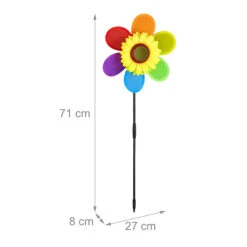 2x Windrad In Bunt - (B)27 X (H)71 X (T)8 Cm -Heimdekoration Verkäufe relaxdays 2x windrad in bunt b 27 x h 71 x t 8 cm 3