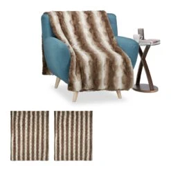 3 X Felldecke In Braun - 150x200 Cm -Heimdekoration Verkäufe relaxdays 3 x felldecke in braun 150x200 cm 6