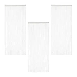 3x Fadenvorhang In Weiß - (L)245 X (B)90 Cm