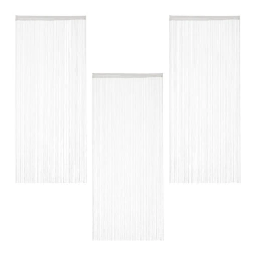 3x Fadenvorhang In Weiß - (L)245 X (B)90 Cm