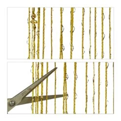 4 X Fadenvorhang "Glitzer" In Gold - 90 X 245 Cm -Heimdekoration Verkäufe relaxdays 4 x fadenvorhang glitzer in gold 90 x 245 cm 5