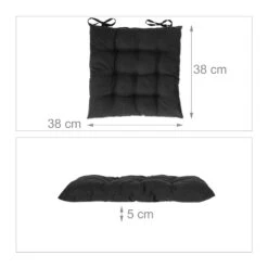 4x Stuhlkissen In Schwarz - 38 X 38 Cm -Heimdekoration Verkäufe relaxdays 4x stuhlkissen in schwarz 38 x 38 cm 3