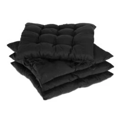 4x Stuhlkissen In Schwarz - 38 X 38 Cm -Heimdekoration Verkäufe relaxdays 4x stuhlkissen in schwarz 38 x 38 cm 7