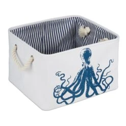 Aufbewahrungskorb "Oktopus" In Weiß/ Blau - (B)36,5 X (H)23,5 X (T)31,5 Cm