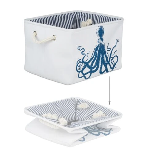 Aufbewahrungskorb "Oktopus" In Weiß/ Blau - (B)36,5 X (H)23,5 X (T)31,5 Cm – Bild 6