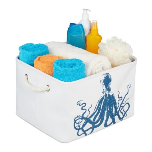 Aufbewahrungskorb "Oktopus" In Weiß/ Blau - (B)36,5 X (H)23,5 X (T)31,5 Cm – Bild 8