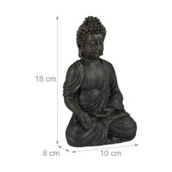 Buddha Figur In Dunkelgrau - (H)18 Cm -Heimdekoration Verkäufe relaxdays buddha figur in dunkelgrau h 18 cm 3