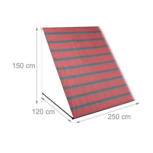 Fallarmmarkise In Grau/ Rot - (B)250 X (H)120 Cm – Bild 4