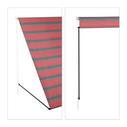 Fallarmmarkise In Grau/ Rot - (B)250 X (H)120 Cm – Bild 6