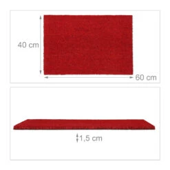 Fußmatte In Rot - 60 X 40 Cm -Heimdekoration Verkäufe relaxdays fussmatte in rot 60 x 40 cm 3