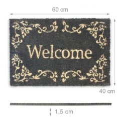 Fußmatte Welcome In Schwarz - (B)60 X (T)40 Cm -Heimdekoration Verkäufe relaxdays fussmatte welcome in schwarz b 60 x t 40 cm 3
