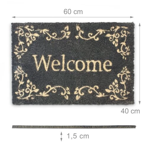 Fußmatte Welcome In Schwarz - (B)60 X (T)40 Cm – Bild 4