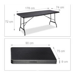 Gartentisch In Schwarz - (B)178 X (H)72 X (T)74 Cm -Heimdekoration Verkäufe relaxdays gartentisch in schwarz b 178 x h 72 x t 74 cm 3