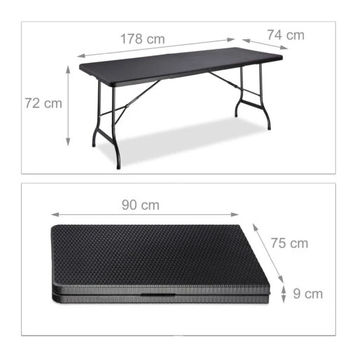Gartentisch In Schwarz - (B)178 X (H)72 X (T)74 Cm – Bild 4