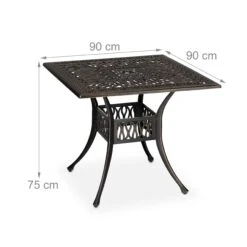 Gartentisch In Schwarz/ Bronze- (B)90 X (H)75 X (T)90 Cm -Heimdekoration Verkäufe relaxdays gartentisch in schwarz bronze b 90 x h 75 x t 90 cm 3