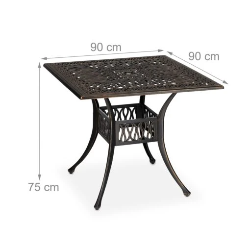 Gartentisch In Schwarz/ Bronze- (B)90 X (H)75 X (T)90 Cm – Bild 4