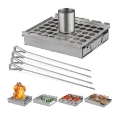 Grillaufsatz In Silber -Heimdekoration Verkäufe relaxdays grillaufsatz in silber 7