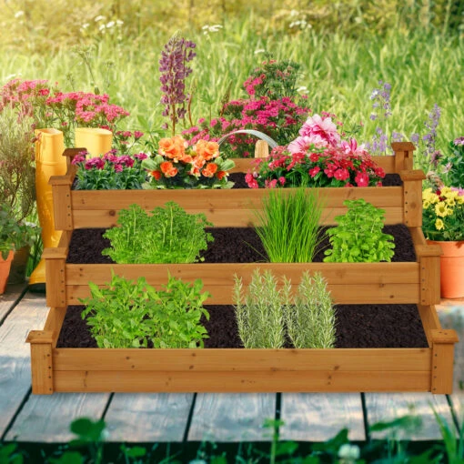 Hochbeet In Natur - (B)122 X (H)46 X (T)122 Cm – Bild 2