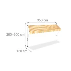 Klemmmarkise In Gelb-Gestreift - 350 X 120 Cm -Heimdekoration Verkäufe relaxdays klemmmarkise in gelb gestreift 350 x 120 cm 3