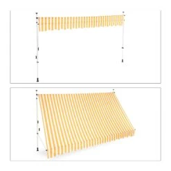 Klemmmarkise In Gelb-Gestreift - 350 X 120 Cm -Heimdekoration Verkäufe relaxdays klemmmarkise in gelb gestreift 350 x 120 cm 4