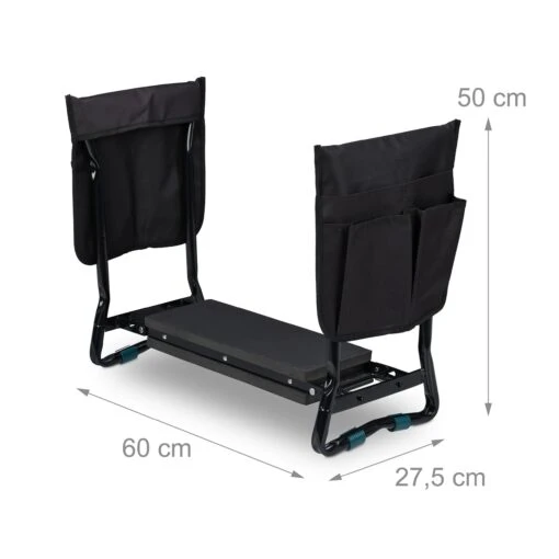 Kniebank Garten In Schwarz - (B)60 X (H)50 X (T)27,5 Cm – Bild 4