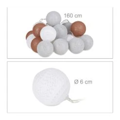 LED Lichterkette In Weiß/Grau/Braun (L)160 Cm -Heimdekoration Verkäufe relaxdays led lichterkette in weiss grau braun l 160 cm 3