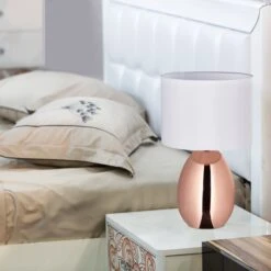 Nachttischlampe Touch In Kupfer - (H)49 Cm -Heimdekoration Verkäufe relaxdays nachttischlampe touch in kupfer h 49 cm 2
